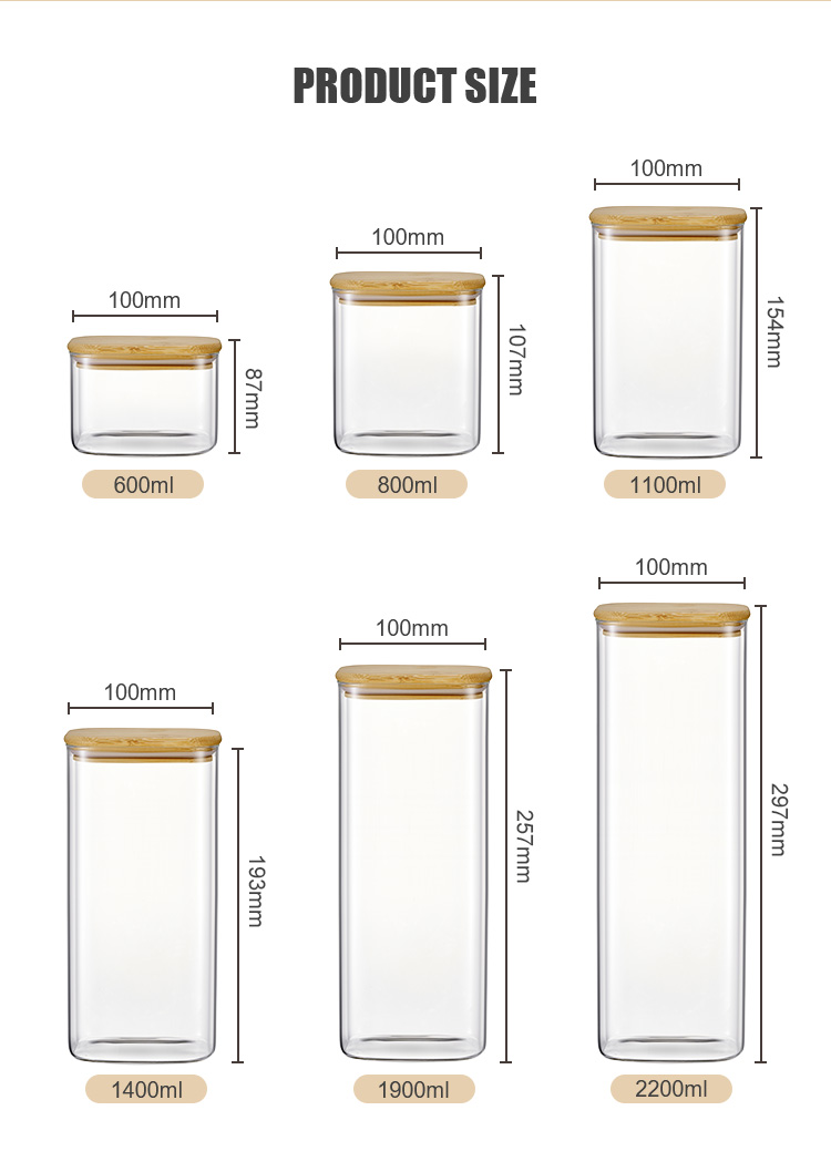 Clear Glass Jar With Bamboo Lid Clear Glass Jar With Bamboo Lid