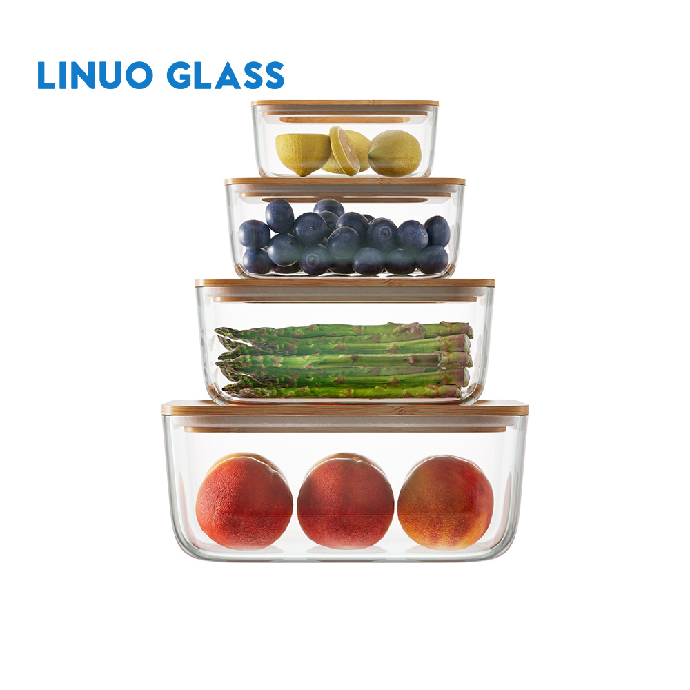 Speisekammer-Lebensmittelbehälter aus Glas mit Glasdeckel