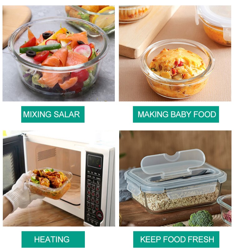 Compartment Lunch Glass Container Compartment Lunch Glass Container