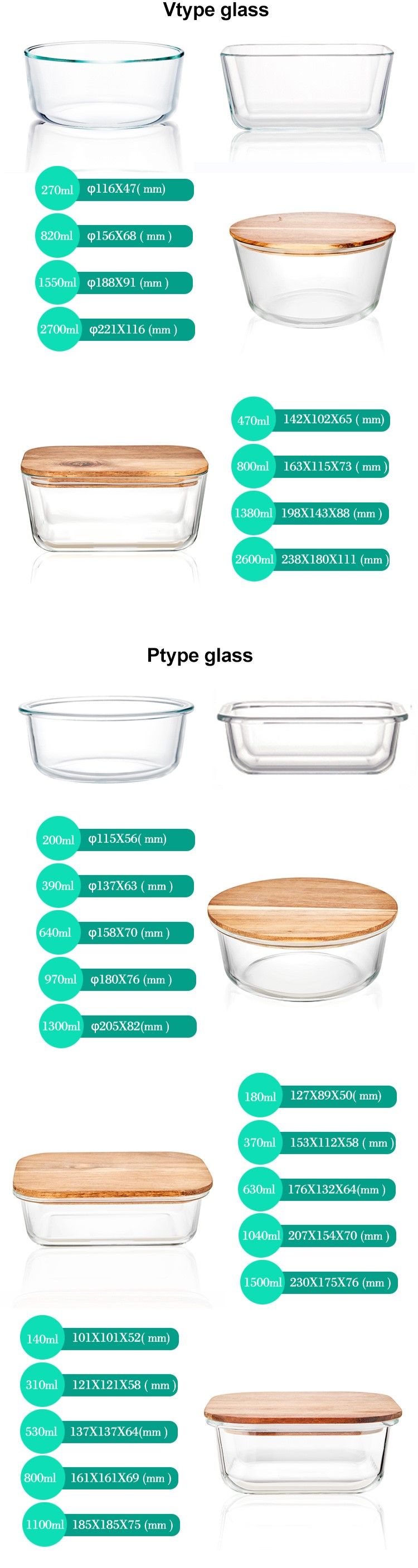 Acacia Wood Lid Glass Food Container Acacia Wood Lid Glass Food Container