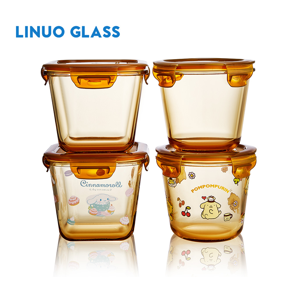 Amber Overnight Oats Glass Container