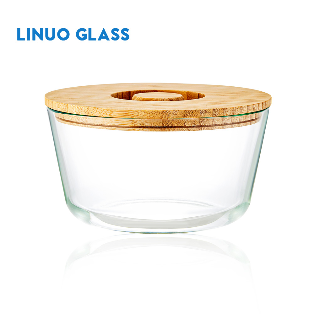 Lunch Box Glass Containers With Bamboo Lids