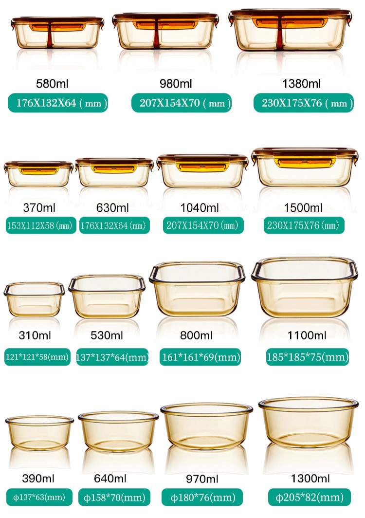 Contenitori per il pranzo in vetro per la preparazione dei pasti Contenitori per il pranzo in vetro per la preparazione dei pasti