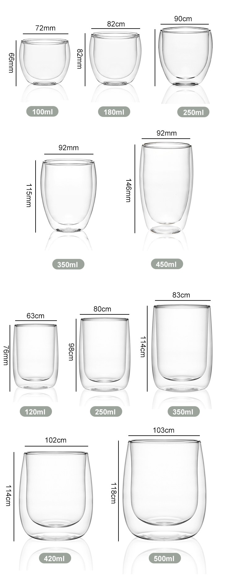 Double Wall Drinking Glass Cups Double Wall Drinking Glass Cups