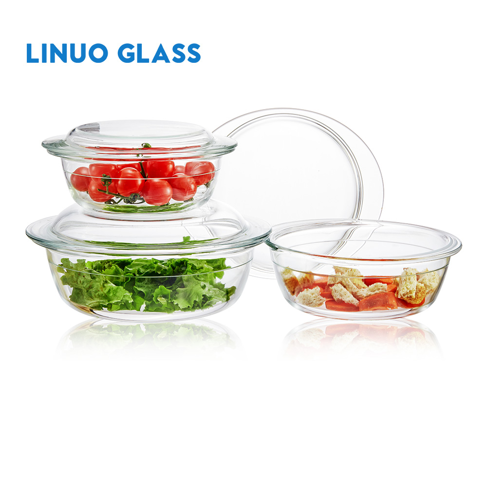 Covered Glass Casserole Pot