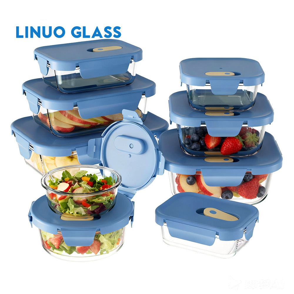 Contenitore per alimenti in vetro con coperchio ventilato