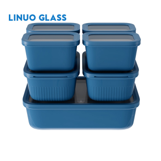 Ceramic Coated Glass Storage Containers