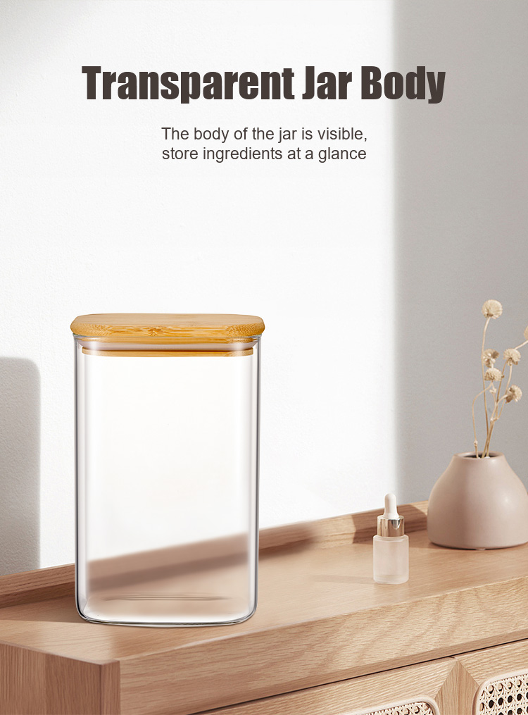Clear Glass Jar With Bamboo Lid Clear Glass Jar With Bamboo Lid