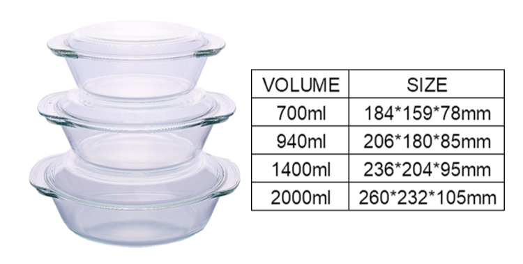 Casseruola Rotonda In Vetro Con Coperchio Casseruola Rotonda In Vetro Con Coperchio