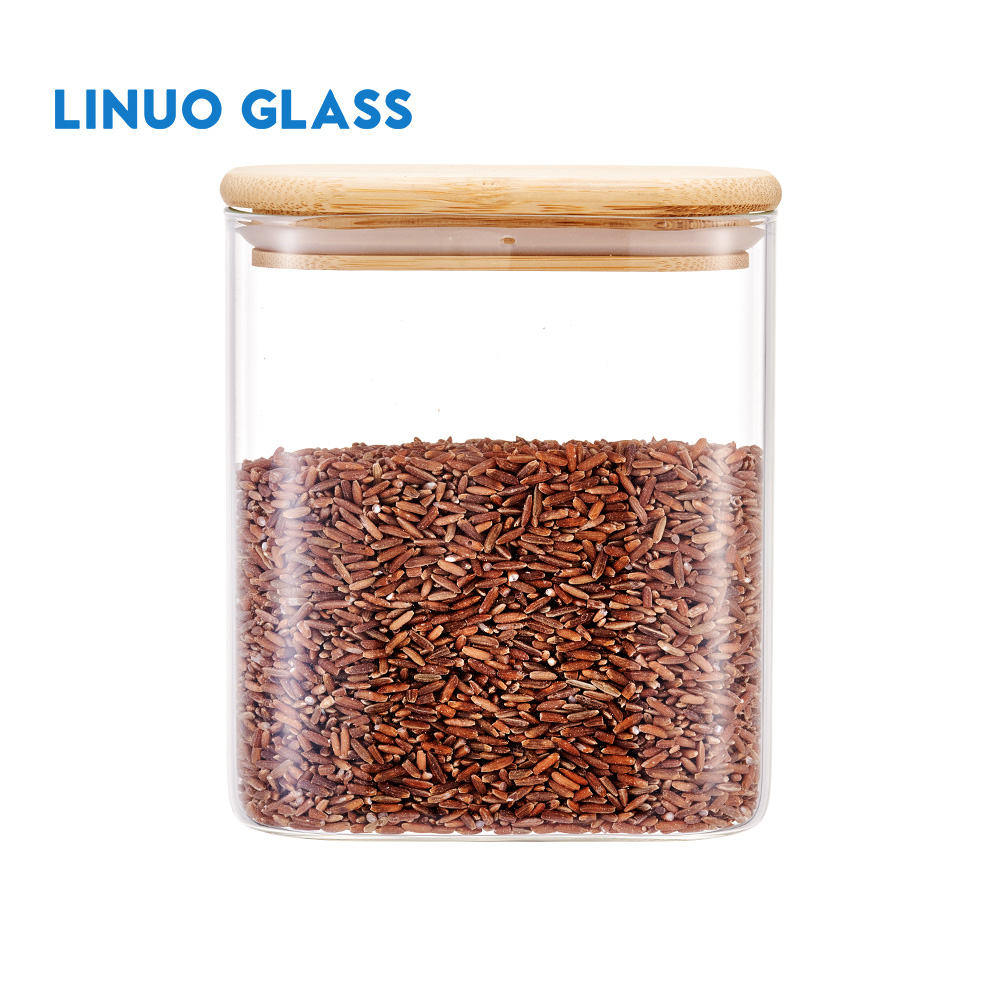 Clear Glass Jar With Bamboo Lid