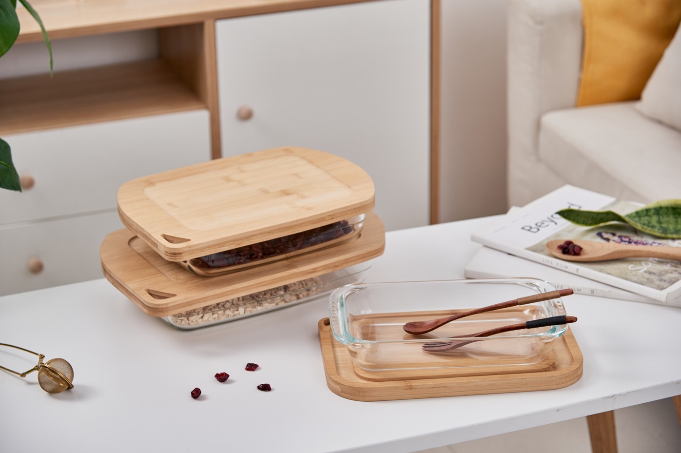 GLASS BAKING DISHWITH BAMBOO LID GLASS BAKING DISHWITH BAMBOO LID