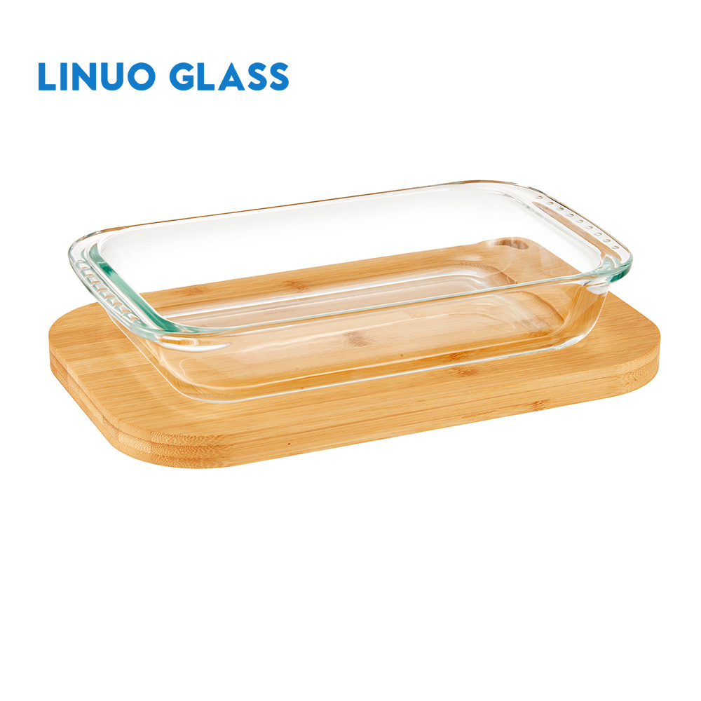 GLASS BAKING DISHWITH BAMBOO LID