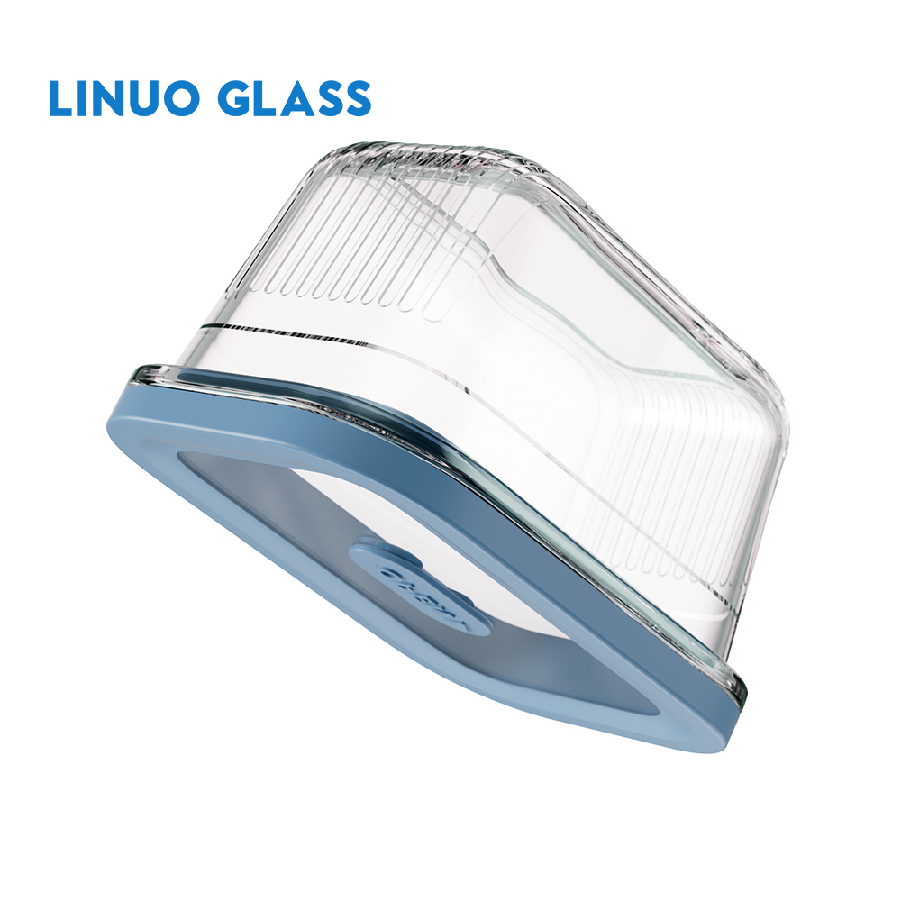 Boîte de conservation des aliments en verre à rayures verticales