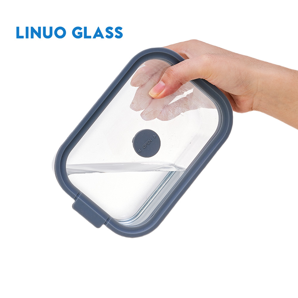 Glass Containers With Silicone Rimmed Glass Lid