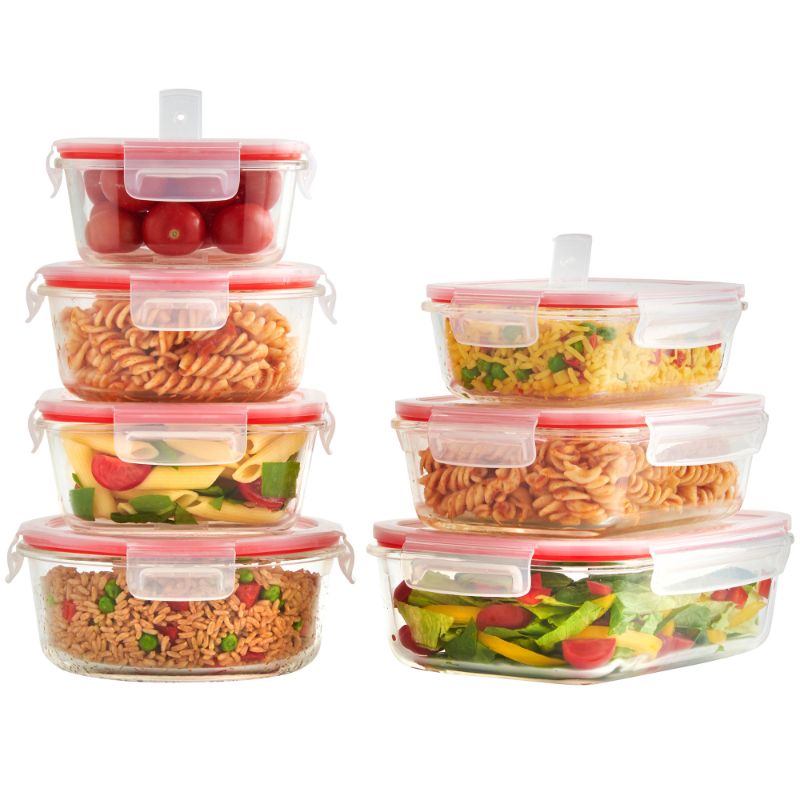 벤트 뚜껑이 있는 밀폐 유리 식품 용기 Airtight Glass Food Container With Vent Lid