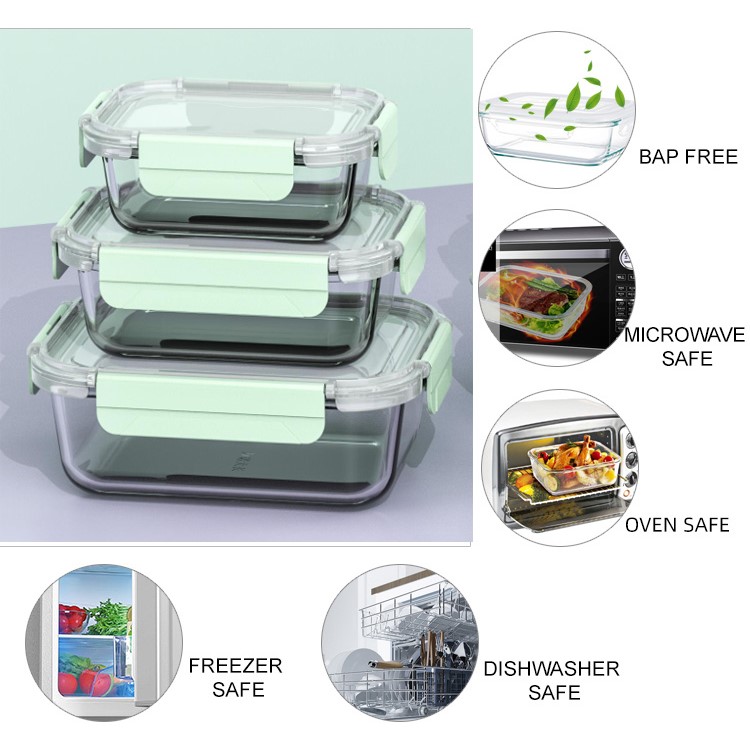 Récipient de stockage en verre pour la préparation des aliments Food Prep Glass Storage Container