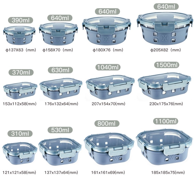 Glass Food Container With Silicon Wrap Glass Food Container With Silicon Wrap