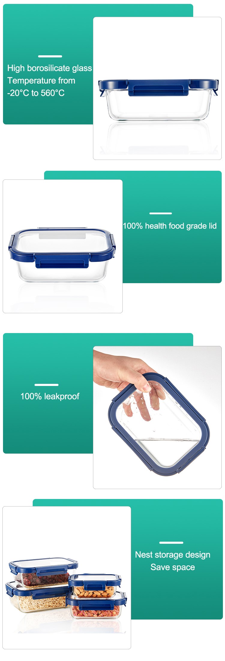 Glass Lid Glass Lunch Containers Glass Lid Glass Lunch Containers