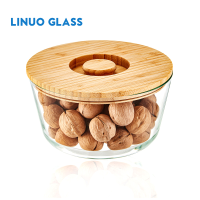 Lunch Box Glass Containers With Bamboo Lids