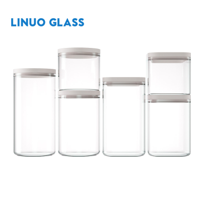 Glass Storage Jars with Silicone-Sealed Lids