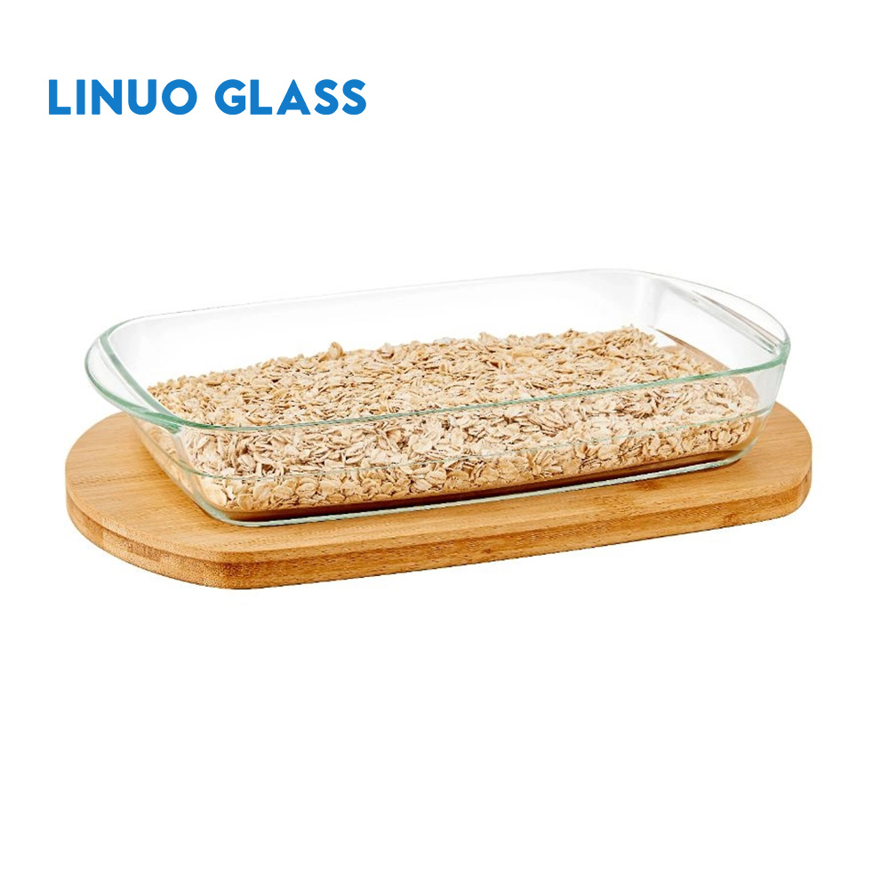 GLASS BAKING DISHWITH BAMBOO LID