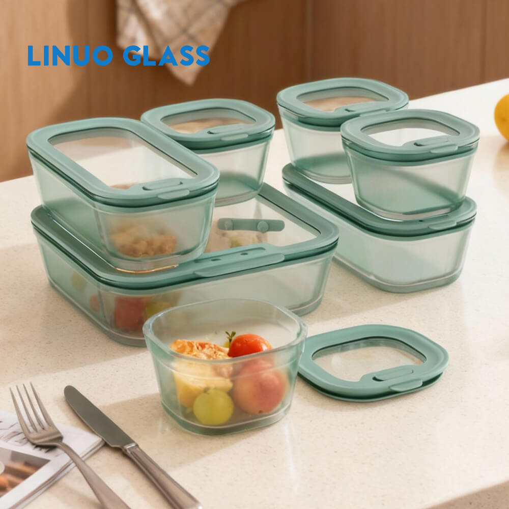 Contenitori per la conservazione in vetro rivestito semitrasparente