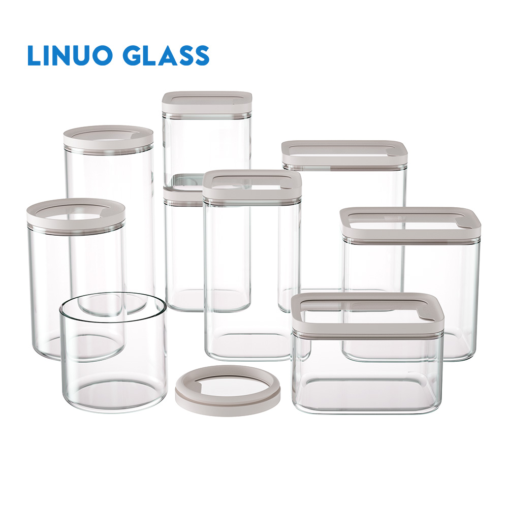 Glasvorratsdosen mit silikonversiegelten Deckeln