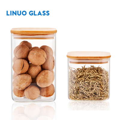 竹蓋付き食品容器ガラス瓶