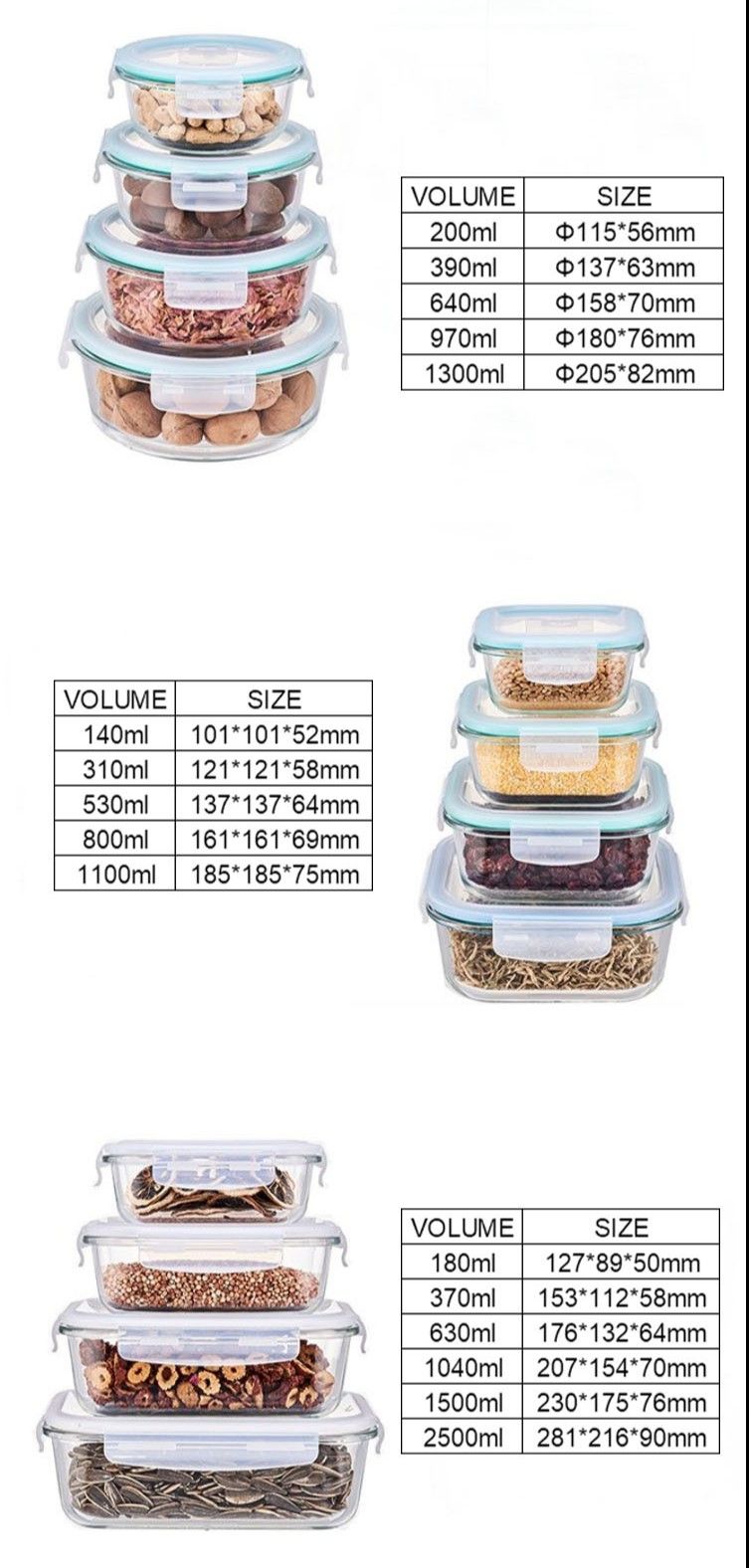 Food Storage Glass Meal Prep Lunch Box Containers Food Storage Glass Meal Prep Lunch Box Containers