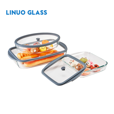 طبق خبز زجاجي بغطاء زجاجي