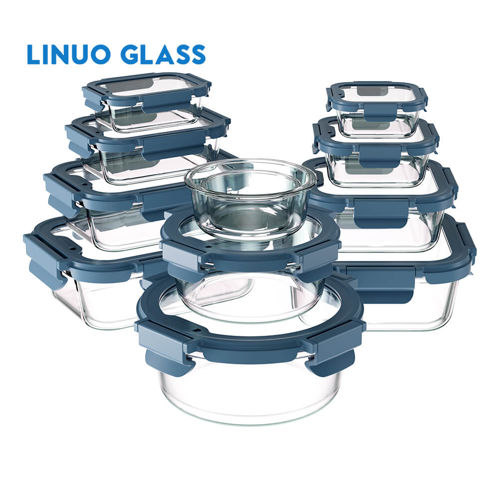 Contenitore per alimenti in vetro con coperchio ermetico in vetro