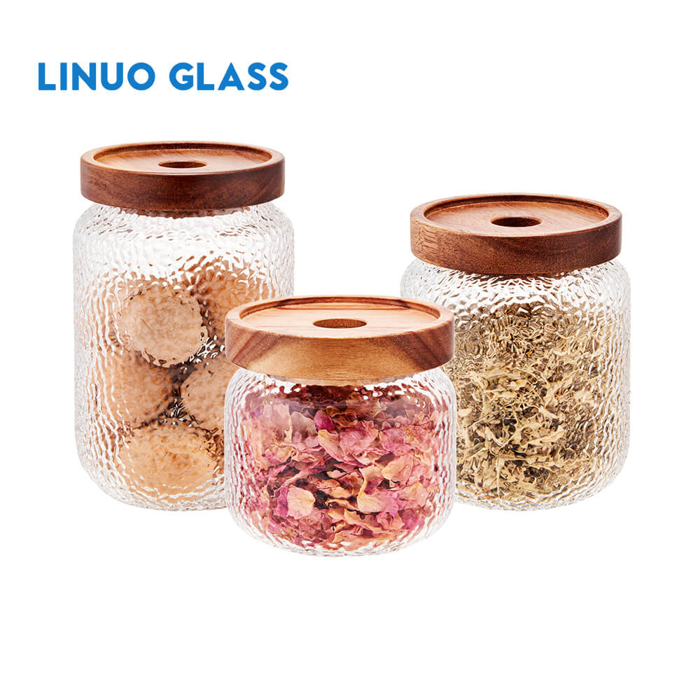 Luftdichtes Glasgefäß mit Bambusdeckel