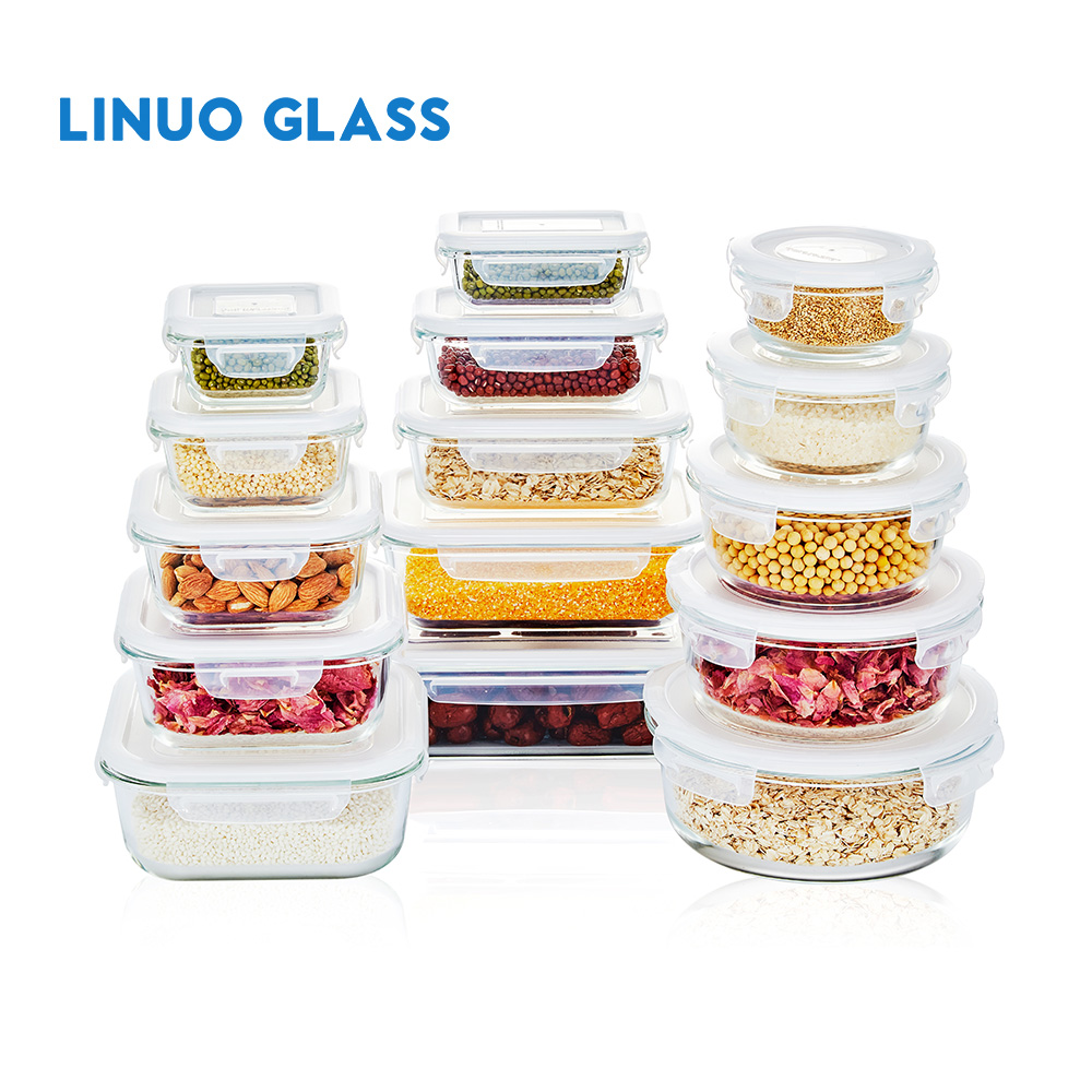 Vorratsbehälter aus Glas für das Mittagessen