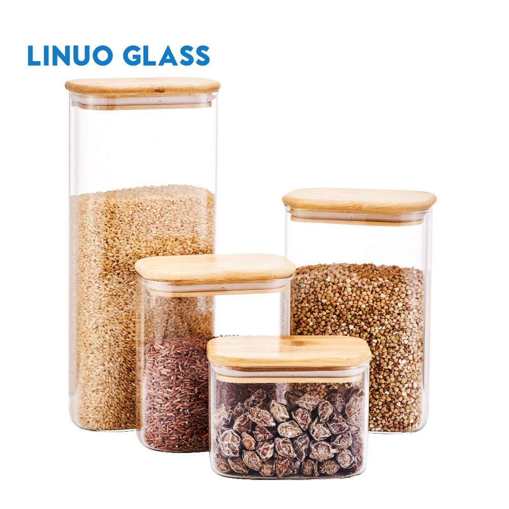 Clear Glass Jar With Bamboo Lid