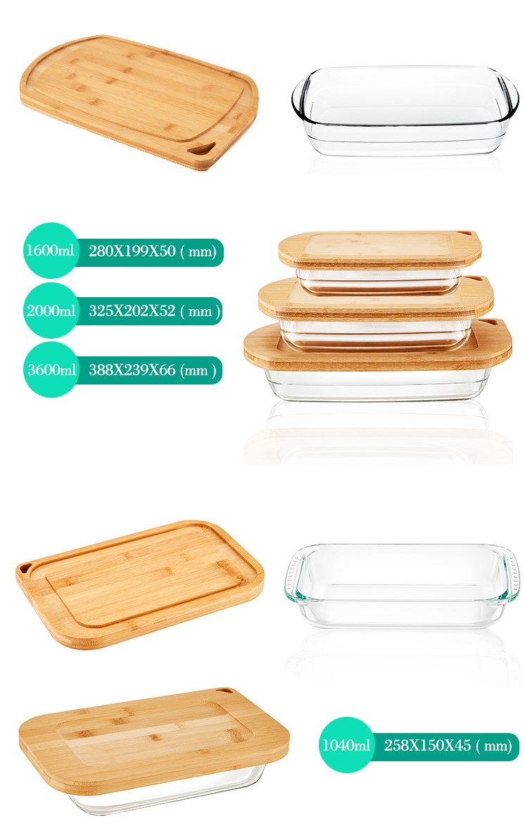 GLASS BAKING DISHWITH BAMBOO LID GLASS BAKING DISHWITH BAMBOO LID
