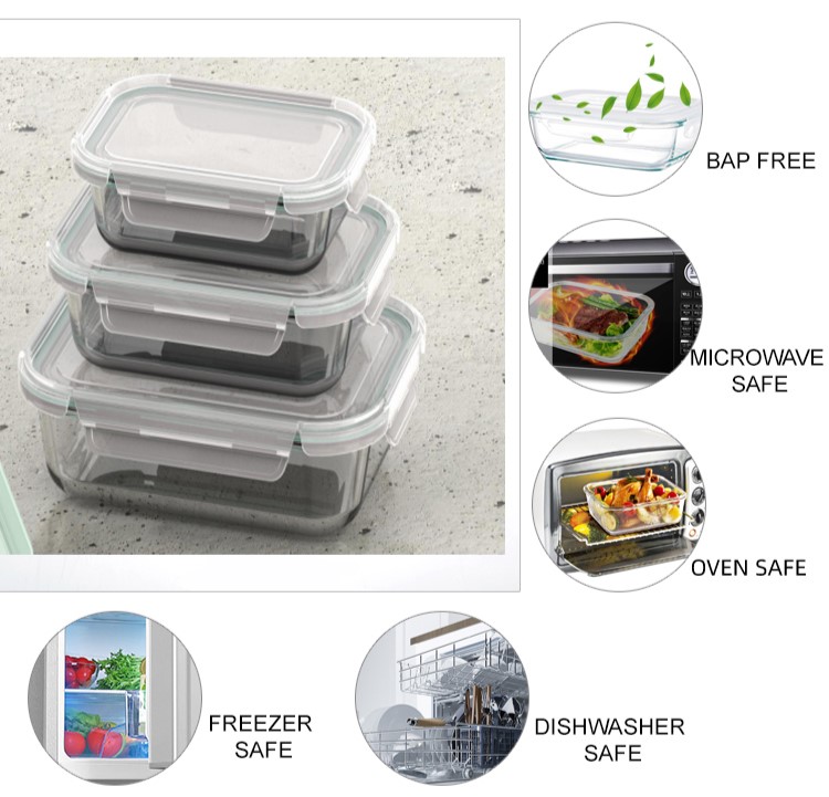 Glass Salad Food Storage Containers Glass Salad Food Storage Containers