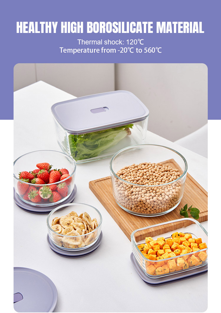 Stackable Non-Slip Glass Containers With Silicone Mat Stackable Non-Slip Glass Containers With Silicone Mat