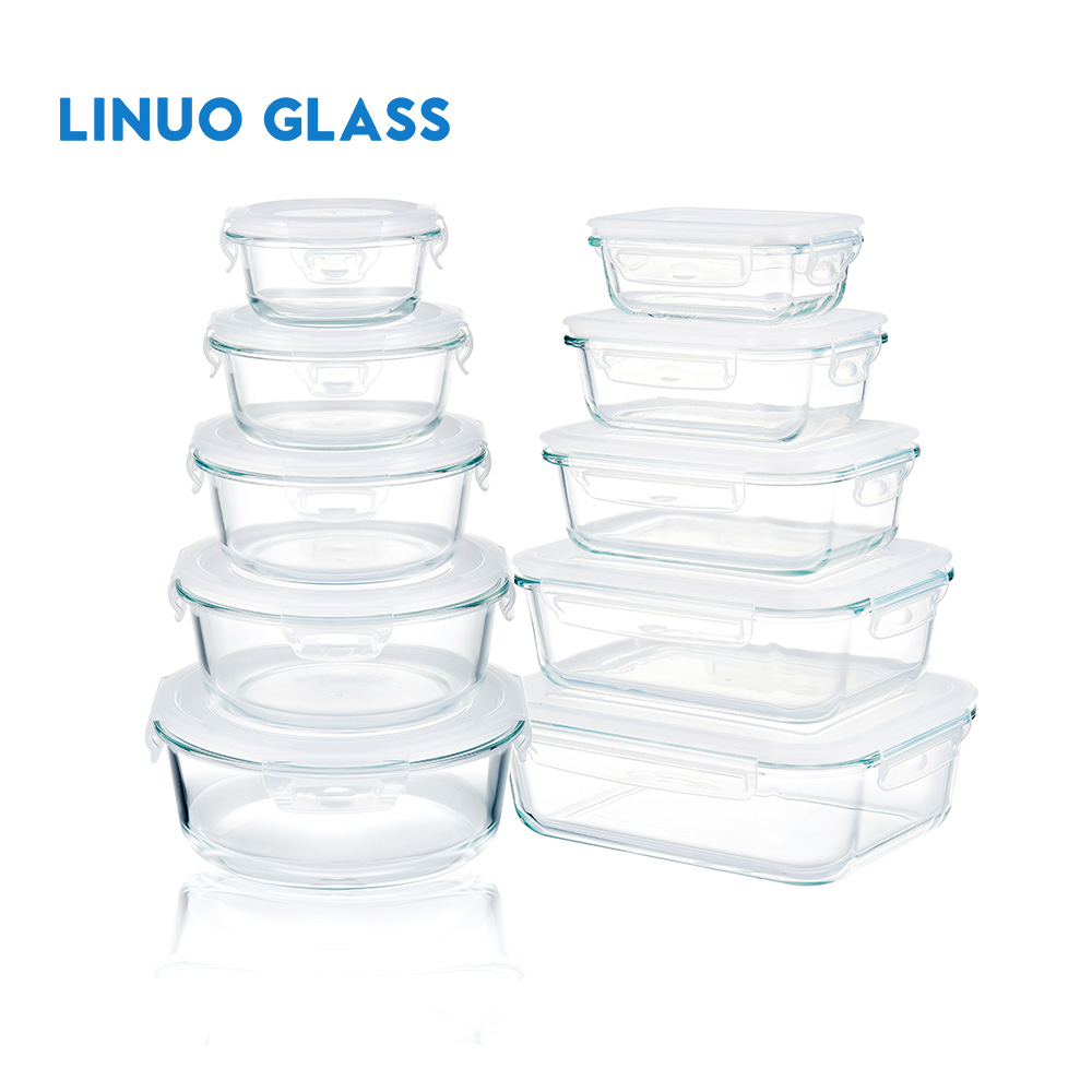 Vorratsbehälter aus Glas für das Mittagessen