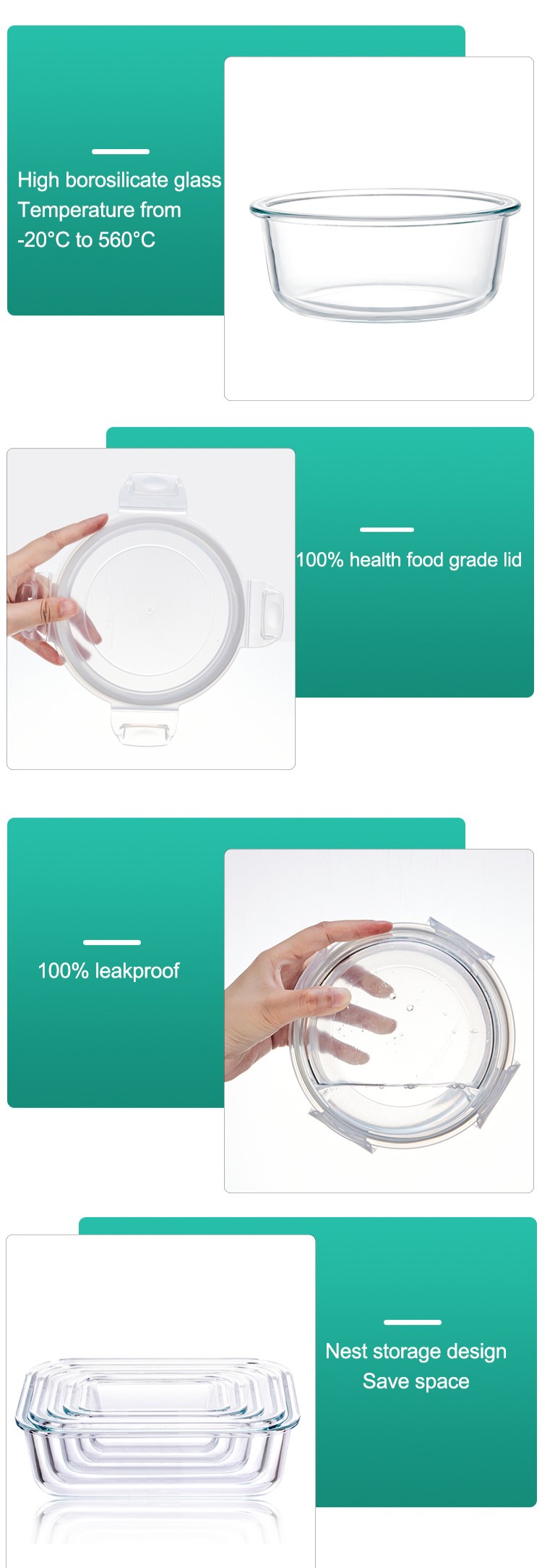 Vorratsbehälter aus Glas für das Mittagessen Vorratsbehälter aus Glas für das Mittagessen