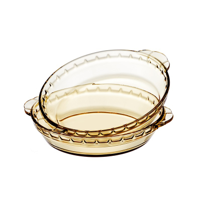 アンバーケーキガラスグラタン皿パン