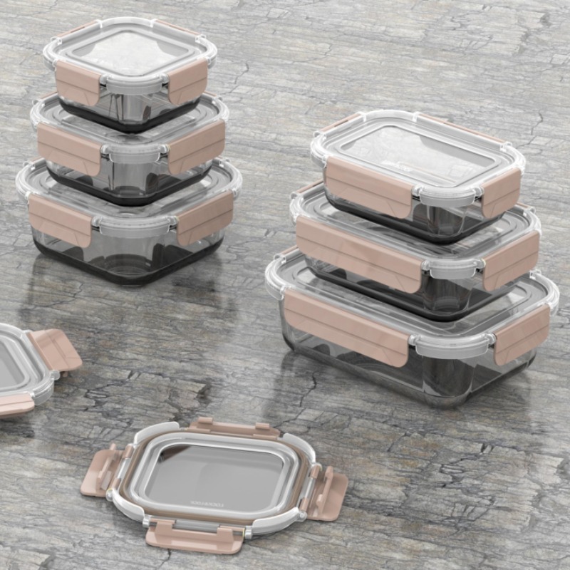 Conteneurs à lunch en verre avec couvercles Glass Food Lunch Containers With Lids