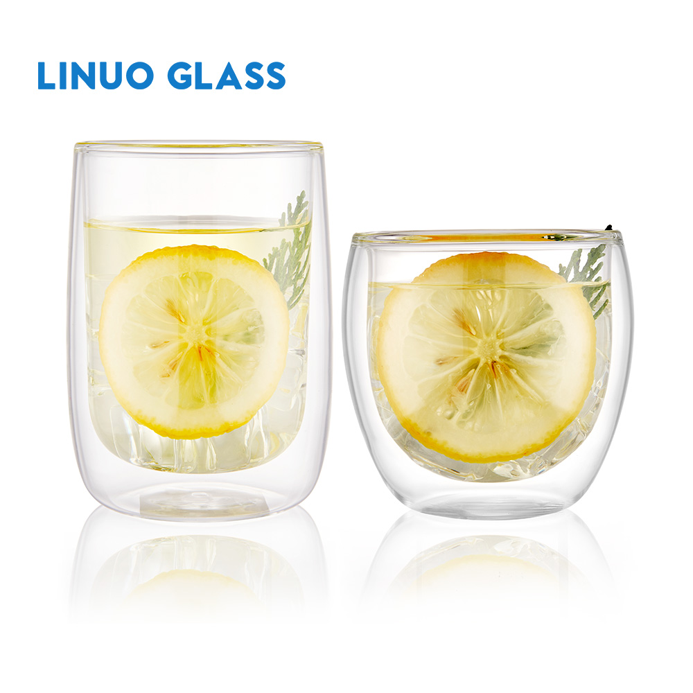 Double Wall Drinking Glass Cups