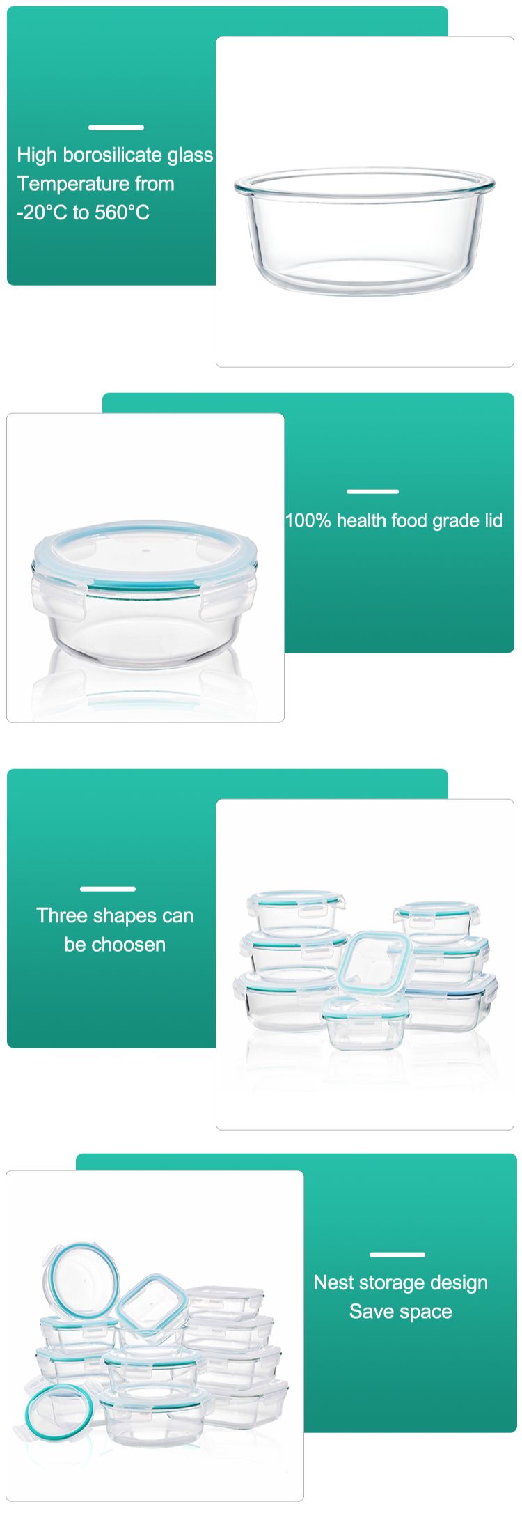 Food Storage Glass Meal Prep Lunch Box Containers Food Storage Glass Meal Prep Lunch Box Containers