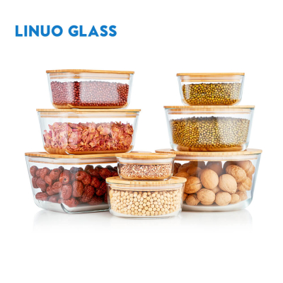 Bamboo Lid Glass Food Container