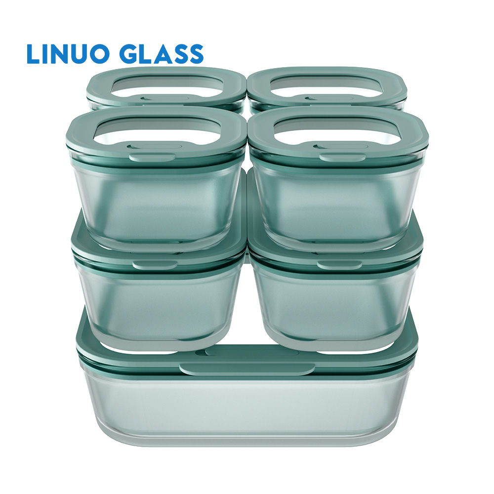 Contenitori per la conservazione in vetro rivestito semitrasparente