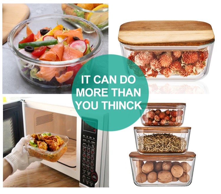 Acacia Wood Lid Glass Food Container Acacia Wood Lid Glass Food Container