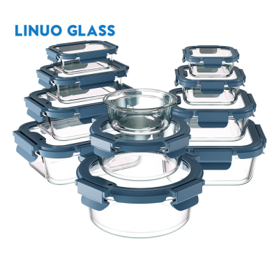 밀폐형 유리 뚜껑이 있는 유리 식품 보관 용기