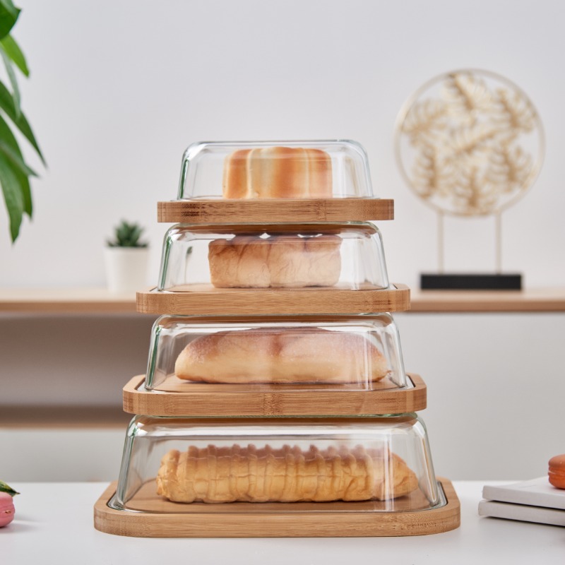 Glass Container With Bamboo Lid
