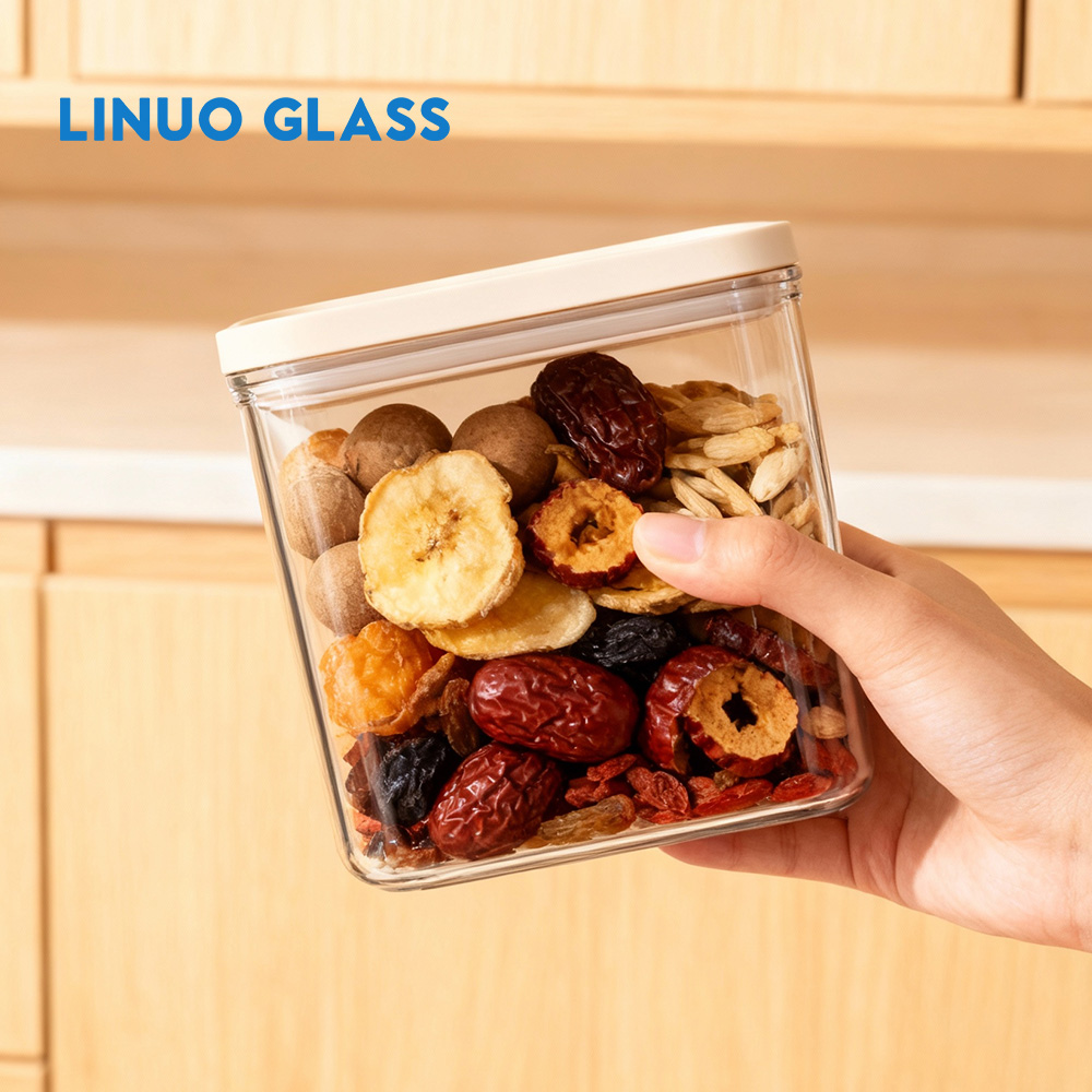 Glasvorratsdosen mit silikonversiegelten Deckeln