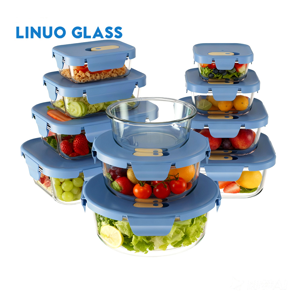 Contenitore per alimenti in vetro con coperchio ventilato